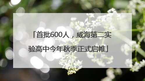 首批600人，威海第二实验高中今年秋季正式启帷