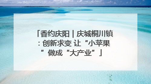 香约庆阳｜庆城桐川镇：创新求变 让“小苹果”做成“大产业”