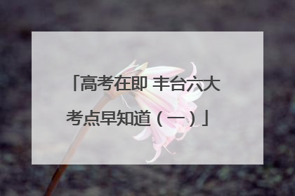 高考在即 丰台六大考点早知道（一）