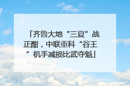 齐鲁大地“三夏”战正酣，中联重科“谷王”机手减损比武夺魁