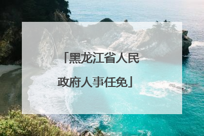 黑龙江省人民政府人事任免