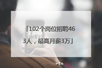 102个岗位招聘463人，最高月薪3万