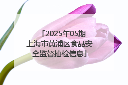 2025年05期上海市黄浦区食品安全监督抽检信息