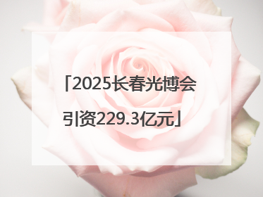 2025长春光博会引资229.3亿元
