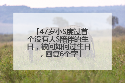 47岁小S度过首个没有大S陪伴的生日，被问如何过生日，回复6个字