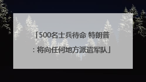 500名士兵待命 特朗普：将向任何地方派遣军队