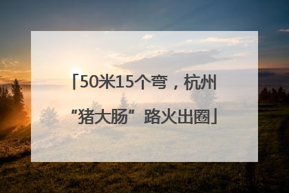 50米15个弯，杭州“猪大肠”路火出圈
