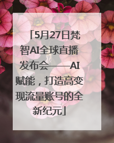 5月27日梵智AI全球直播发布会——AI赋能，打造高变现流量账号的全新纪元