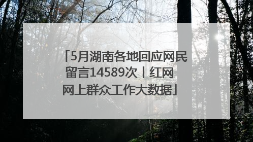 5月湖南各地回应网民留言14589次丨红网网上群众工作大数据