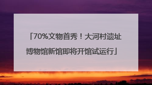 70%文物首秀！大河村遗址博物馆新馆即将开馆试运行
