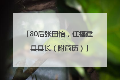 80后张田怡，任福建一县县长（附简历）