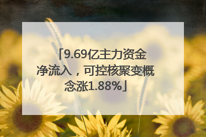 9.69亿主力资金净流入，可控核聚变概念涨1.88%