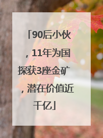 90后小伙，11年为国探获3座金矿，潜在价值近千亿